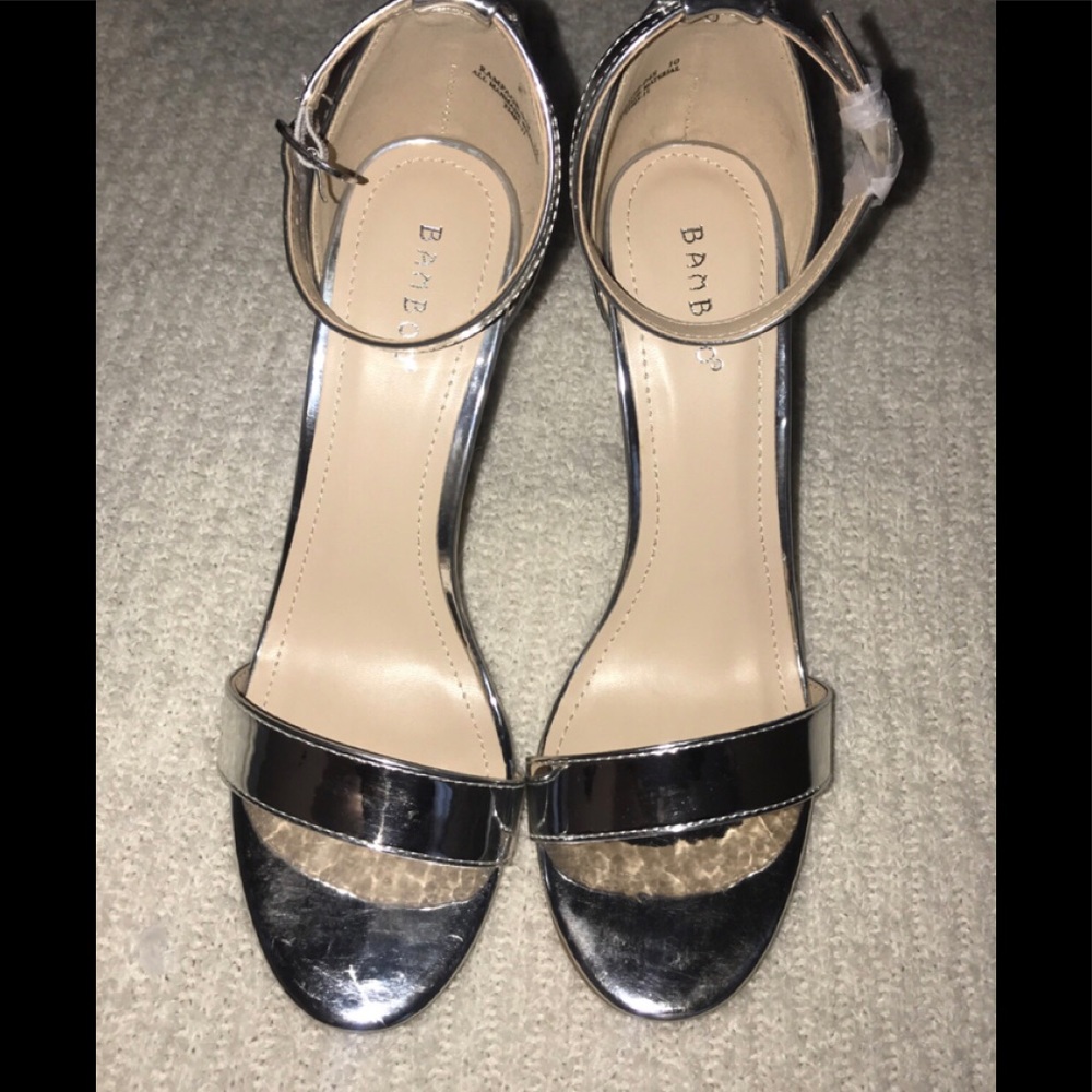 Sliver Ankle Strap Sandals